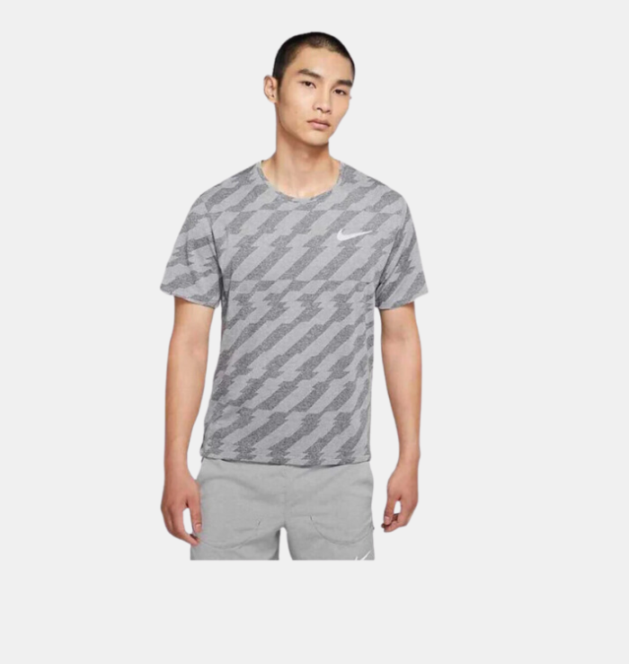 Nike Miler Jacquard Grey White T-Shirt