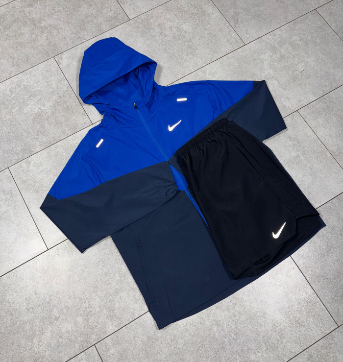 Nike Royal Blue Windrunner Jacket & Black Short Set
