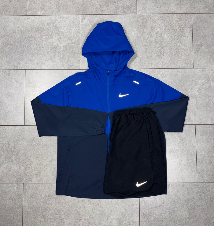 Nike Royal Blue Windrunner Jacket & Black Short Set