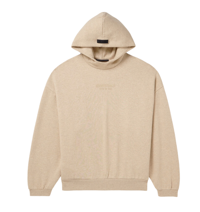 Fear of God Essentials Hoodie 'Gold Heather' (FW23) hoodie front view