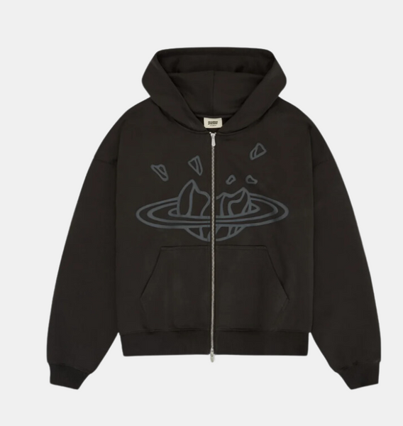 BPM Soot Black Zip-Up Hoodie