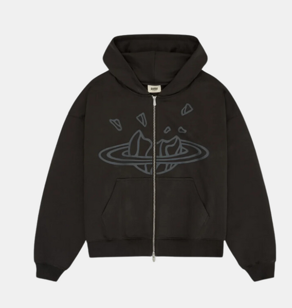 Broken Planet Market Soot Black Zip-Up Hoodie Broken Planet Market Soot Black Zip-Up Hoodie