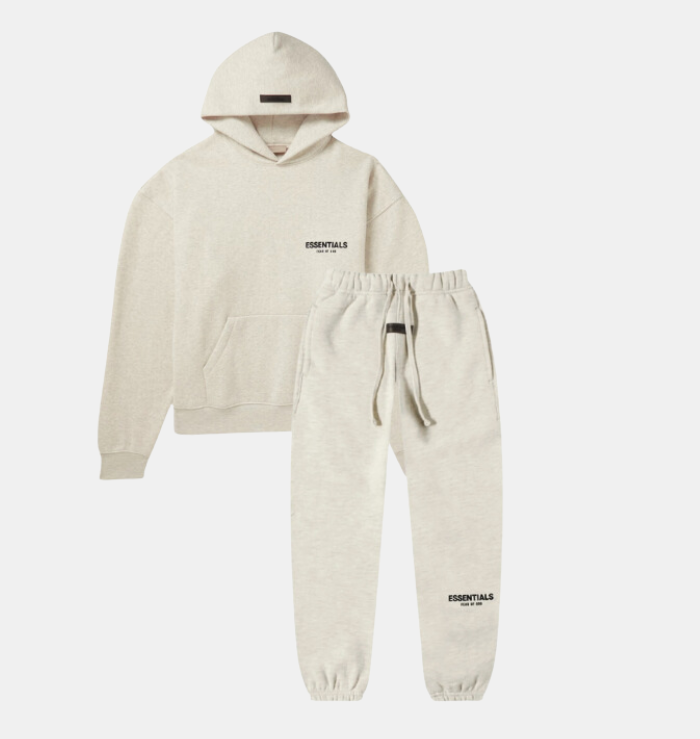 Fear of God Essentials Light Heather Oatmeal Tracksuit (SS22)