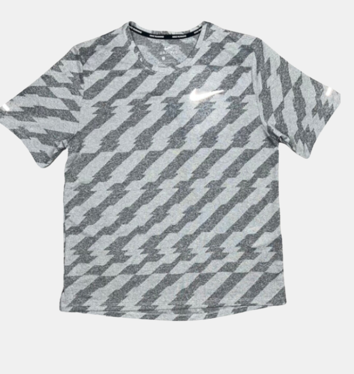 Nike Miler Jacquard Grey White T-Shirt