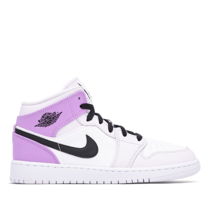 Nike Air Jordan 1 Mid 'Barely Grape' (GS) side view