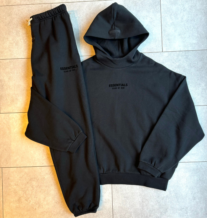 Fear of God Essentials Jet Black Tracksuit FW23