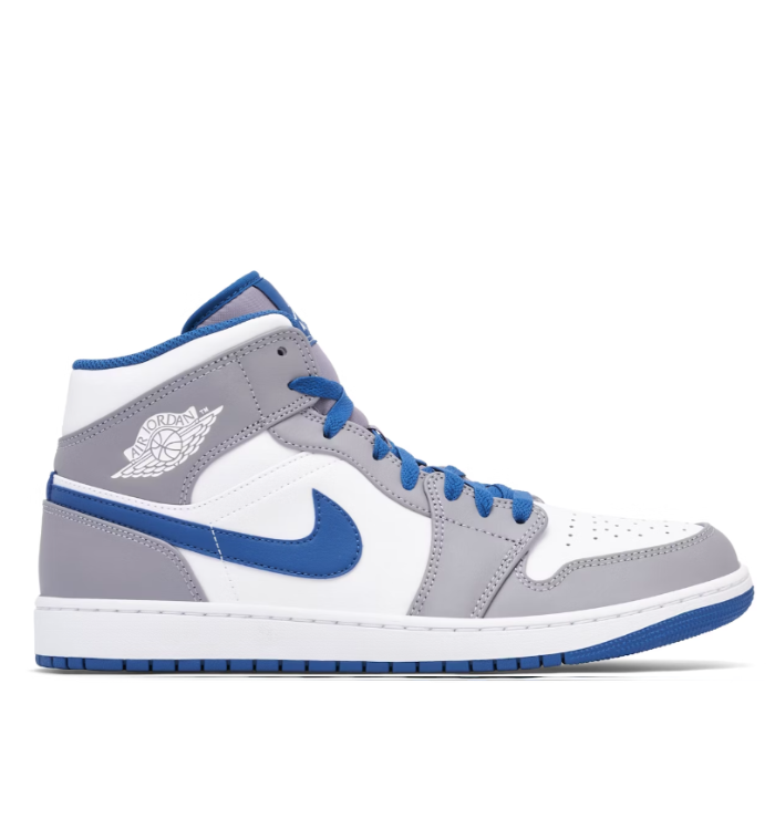 Nike Air Jordan 1 Mid  'Cement True Blue' SIDE VIEW