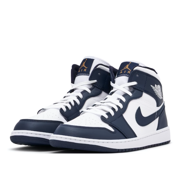 Nike Air Jordan 1 Mid 'Obsidian' FRONT SIDE VIEW