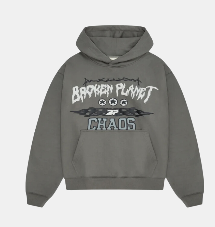 Broken Planet Market 'Chaos' Gunmetal Grey Hoodie