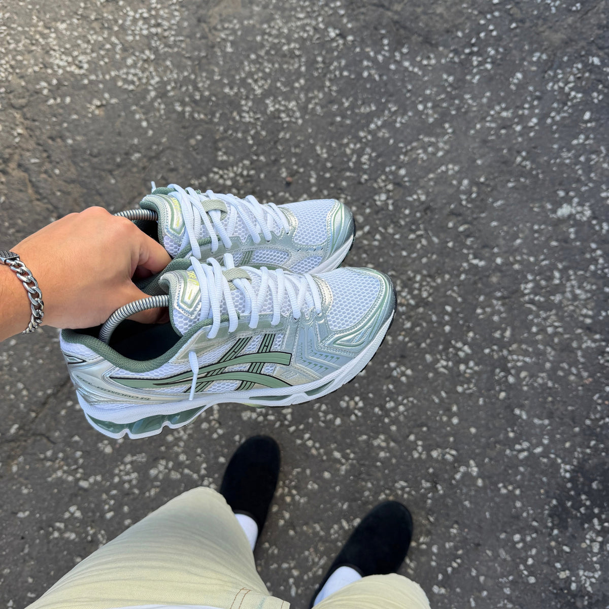 Side view of ASICS Gel-Kayano 14 Slate Grey trainer