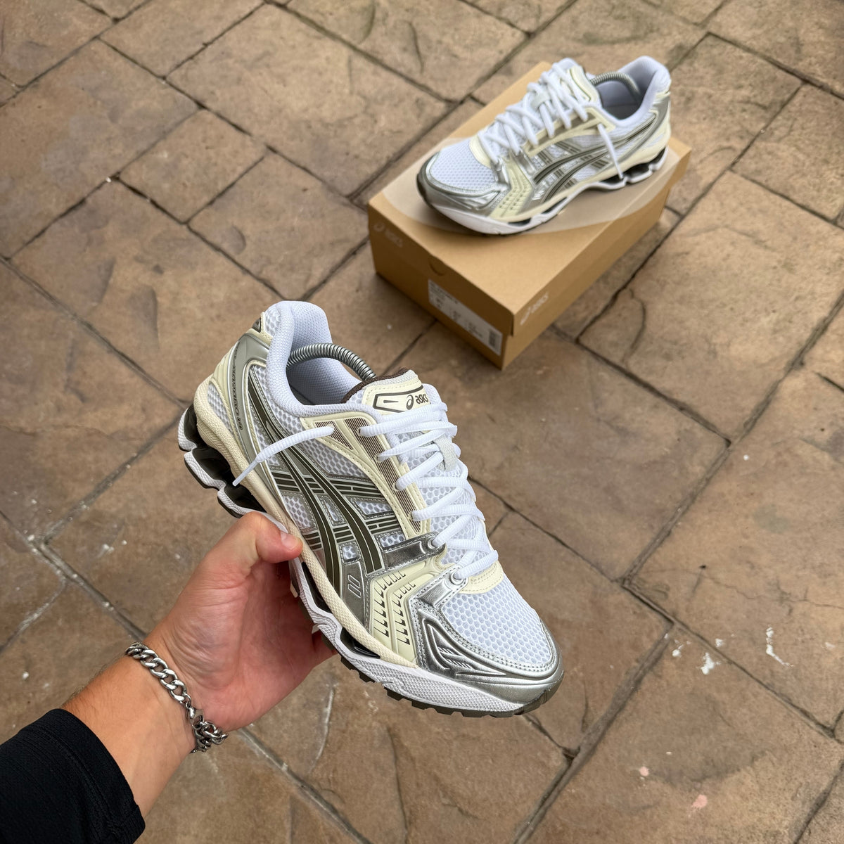 ASICS Gel-Kayano 14 White Ivory trainer side view