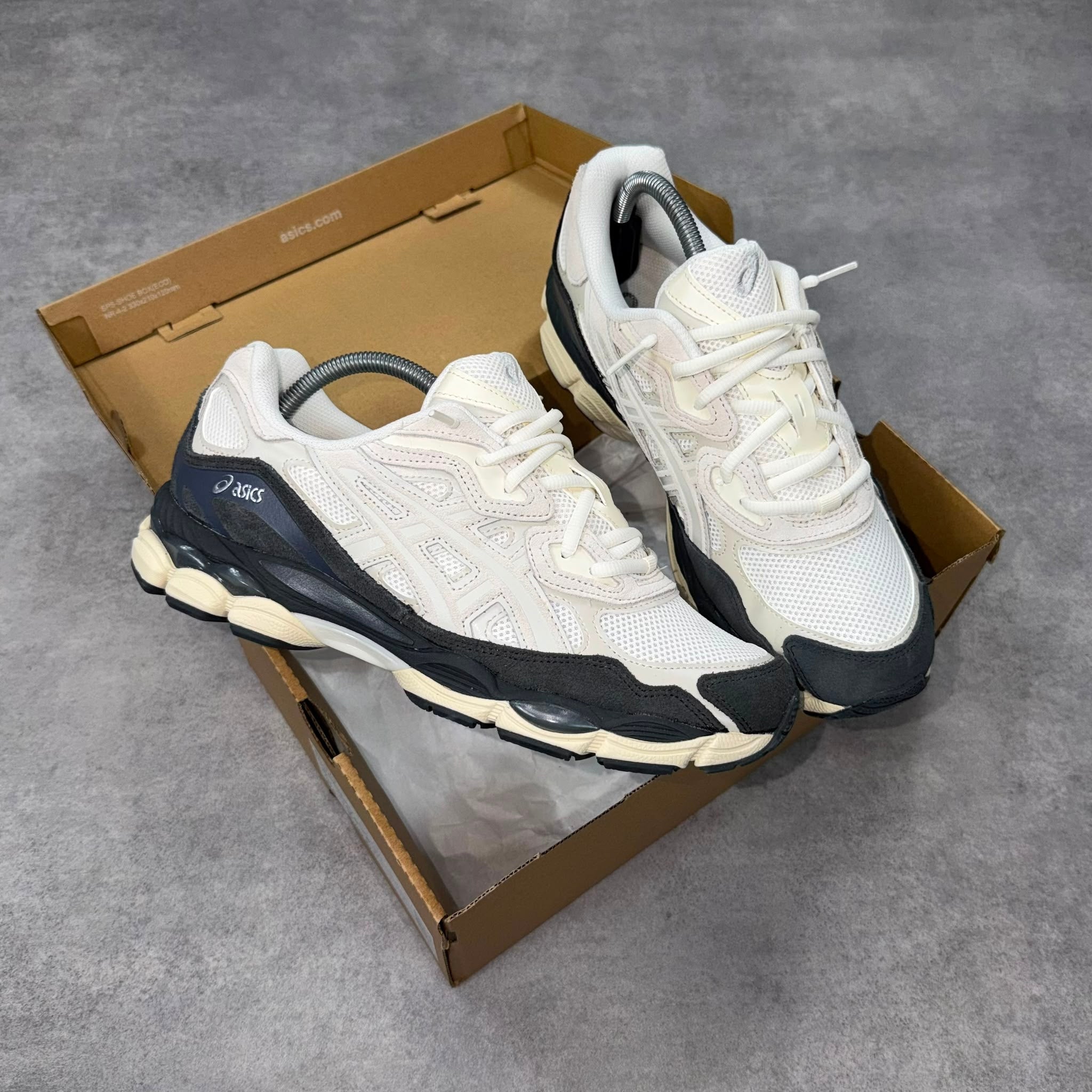 Pair of ASICS Gel-NYC White Smoke Grey trainers