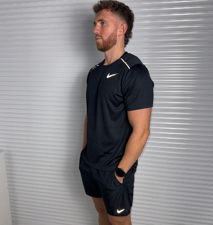 Men's Nike Miler and Challenger Black running set worn