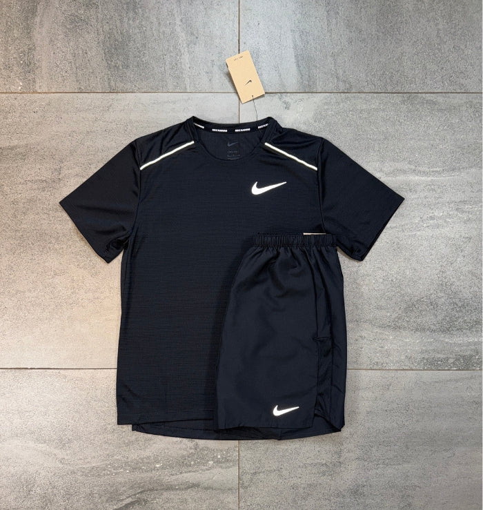 Nike Miler T-Shirt and Challenger Shorts Set Black