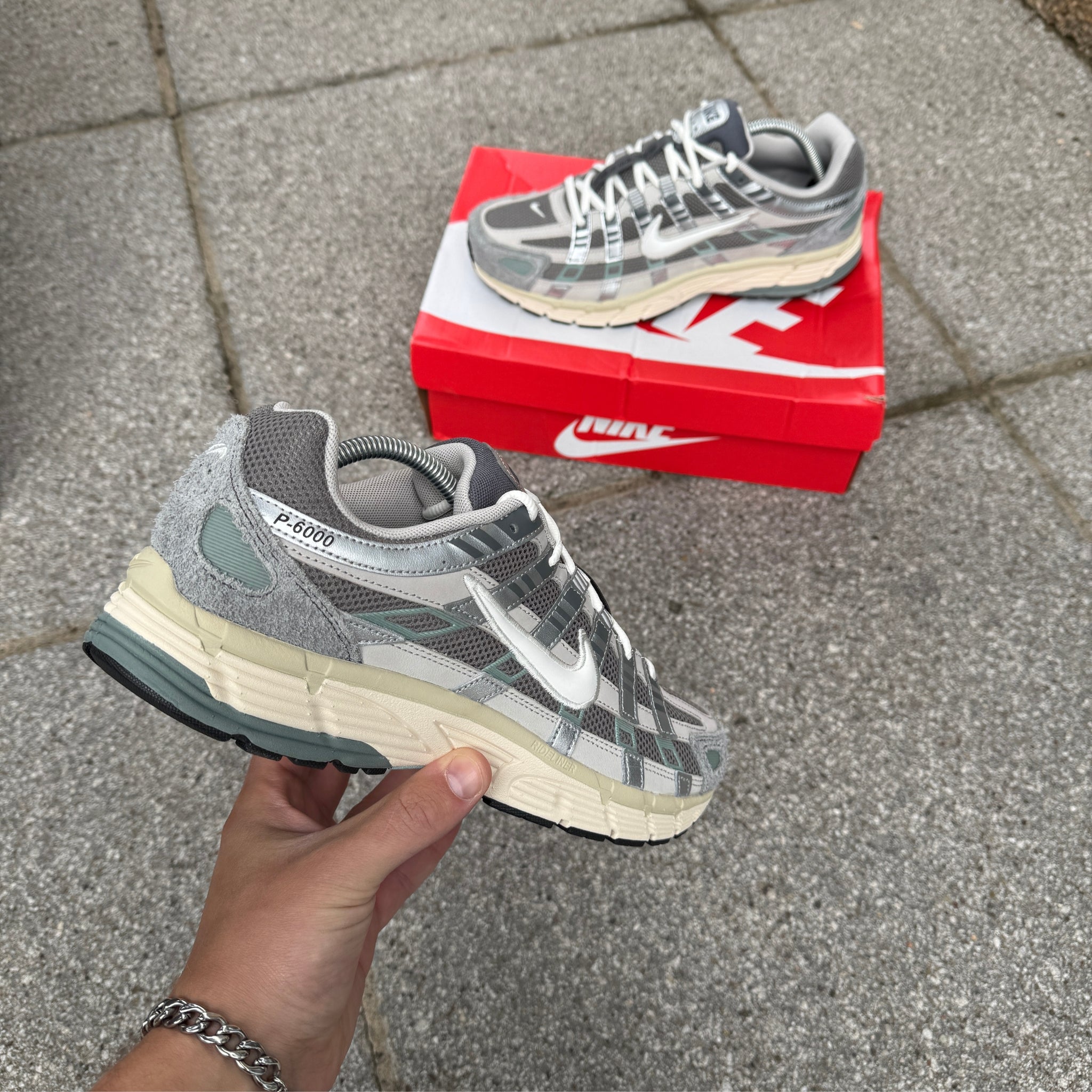 Nike P-6000 Flat Pewter grey and silver trainers