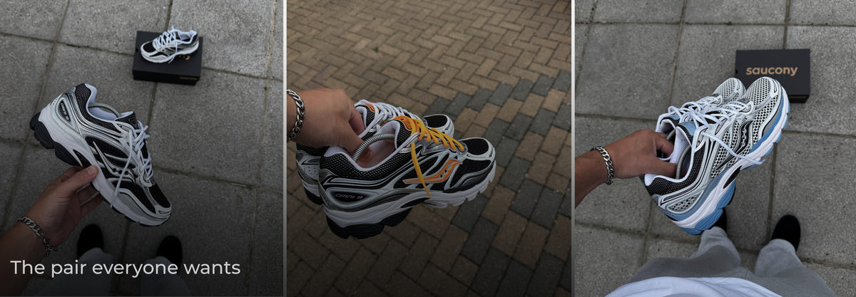 Saucony ProGrid Omni 9 trainers in multiple colourways featured on the Forever Sourcing homepage